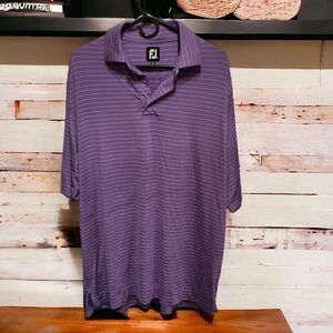 Footjoy Polo Mens Purple Striped Memorial 1936 Golf Park Size‎ Large